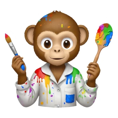 painter monkey sticker