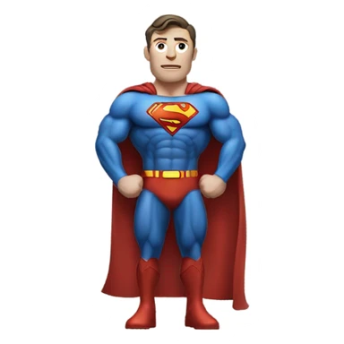 realistic superman with abs white man sticker