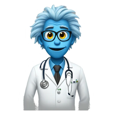 Blue grinch as a doctor sticker