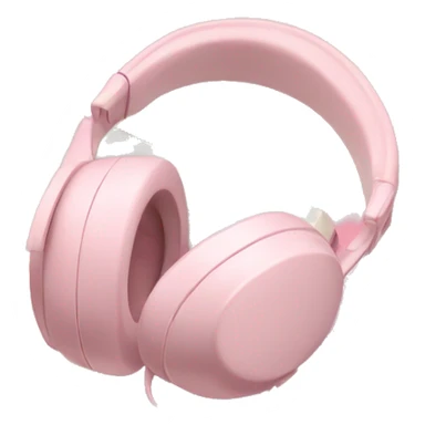 Light pink headphones laying on a closed light pink book sticker