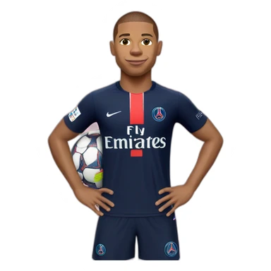 Mbappe avec le t-shirt du psg sticker