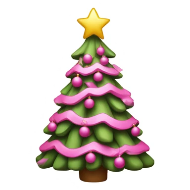 Christmas tree decorated in pink sticker