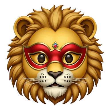 lion with masquerade mask sticker