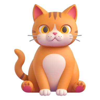 a frowning cat putting its paws together downward, looking very disappointed and sad, expressive face sticker