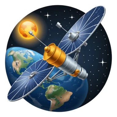 satellite in orbi sticker