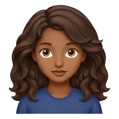 mujer trigueña oscura ,  pelo ondulado,  pelo largo  color marron oscuro, ojos marrones oscuro sticker