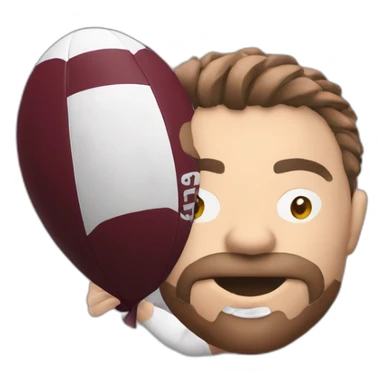 Rugbyman avec un ballon dans la main qui porte le logo du Servette rugby club  sticker