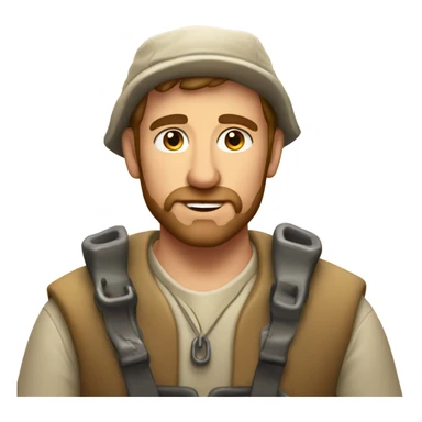 Caucasian fisherman no beard husband in love with on an island girl  sticker