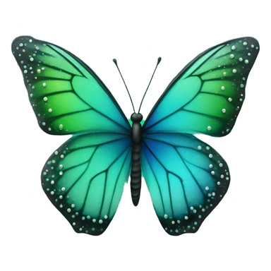 Blue and green ombre butterfly with sparkly wings sticker