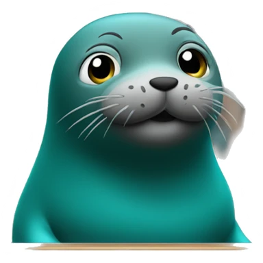 teal seal giving a speech at a podium sticker