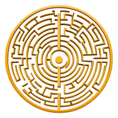 circular maze with path sticker