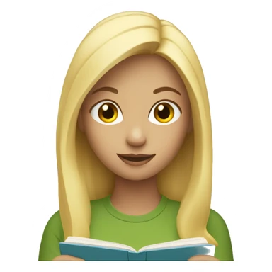 One Blonde girl reading  sticker
