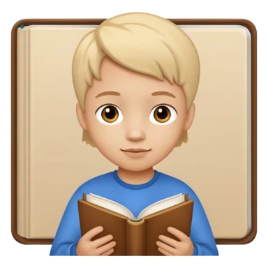 Ders çalışan çocuk elinde kitap oksun sticker