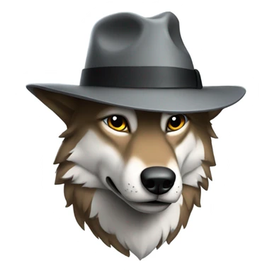 Wolf wearing a fedora  sticker