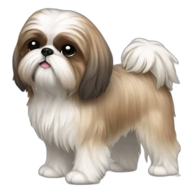 Dog Shih Tzu with drop coat full-height  sticker