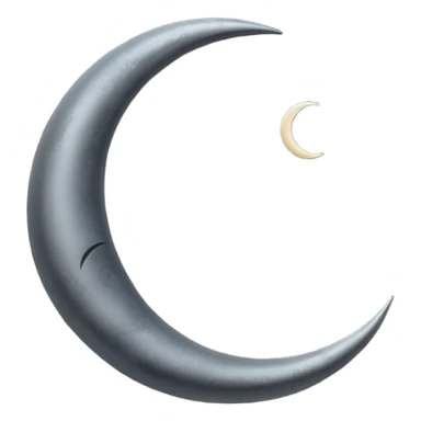 
iOS style emoji, minimal crescent, dark fantasy moon, flat sticker