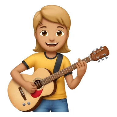 Emoji character playing the guitar sticker