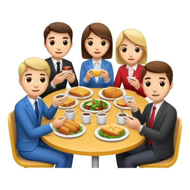 group of colleagues having lunch together sticker
