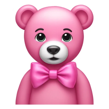 Pink bear with bow  sticker