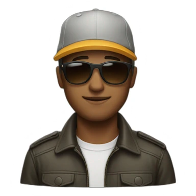 Man wearing cap and sunglasses sticker