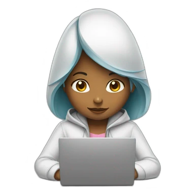 Girl doing coding in laptop sticker