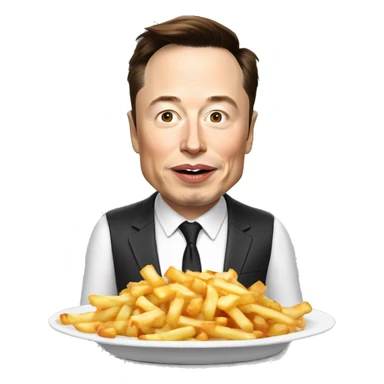 Elon musk qui mange une poutine sticker