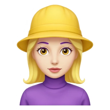 purplewoman with yellow hat sticker
