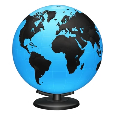 Silhouette of a  globe sticker