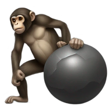 monkey sisyphus sticker
