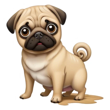 Pug caught in tornado sticker