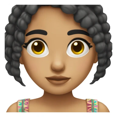 Mexican girl with black hair and long eyelashes  sticker