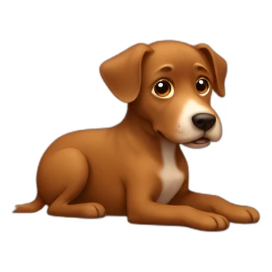 little brown dog is pooping sticker