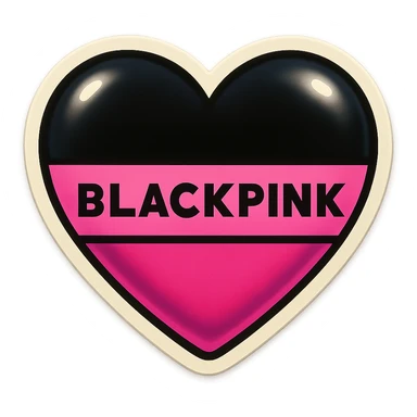 BLACKPINK-inspired object, black and pink colors, nostalgic and playful look, retro stickers style sticker