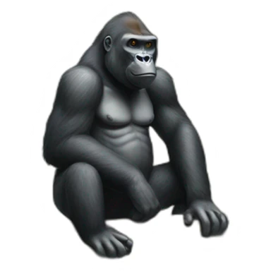 Gorilla sitting on a monkey sticker