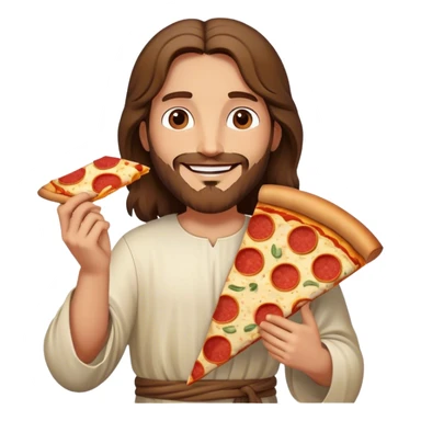jesus love pizza sticker