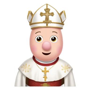Peppa pig dressed as the pope peppa pig sticker