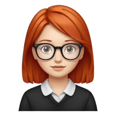red-haired young girl wearing glasses sticker