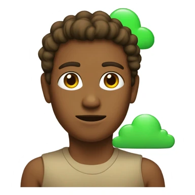 Brown guy with green cloud coming off of him sticker