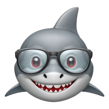 Shark with glasses  sticker
