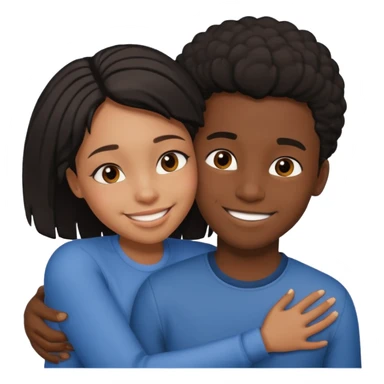 Fille noir embrassement un garçon noirs sticker