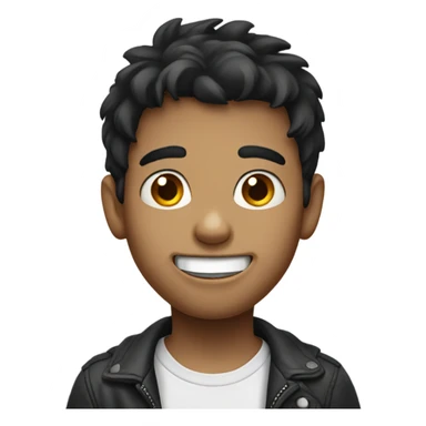 Dark haired boy with missing tooth sticker