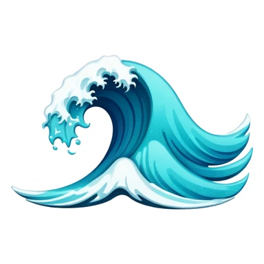 glitter blue wave sticker