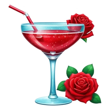 Glittery with roses red mocktail sticker