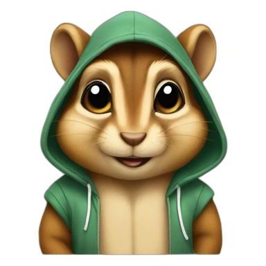 Chipmunk wearing a hoodie sticker