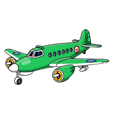 Fantasy aircraft with WWII bomber body, four propeller engines, and crocodile head and scales sticker