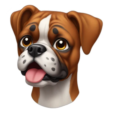 Boxer dog clown face sticker