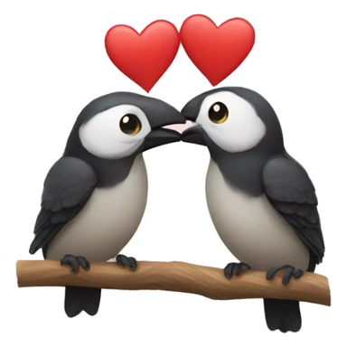 2 perches kissing sticker