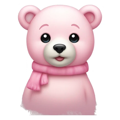  cute light pink Christmas bear sticker