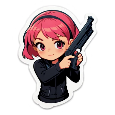 Trans girl with gun  sticker
