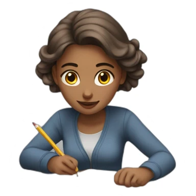 White girl studing wring on a paper 📝 sticker